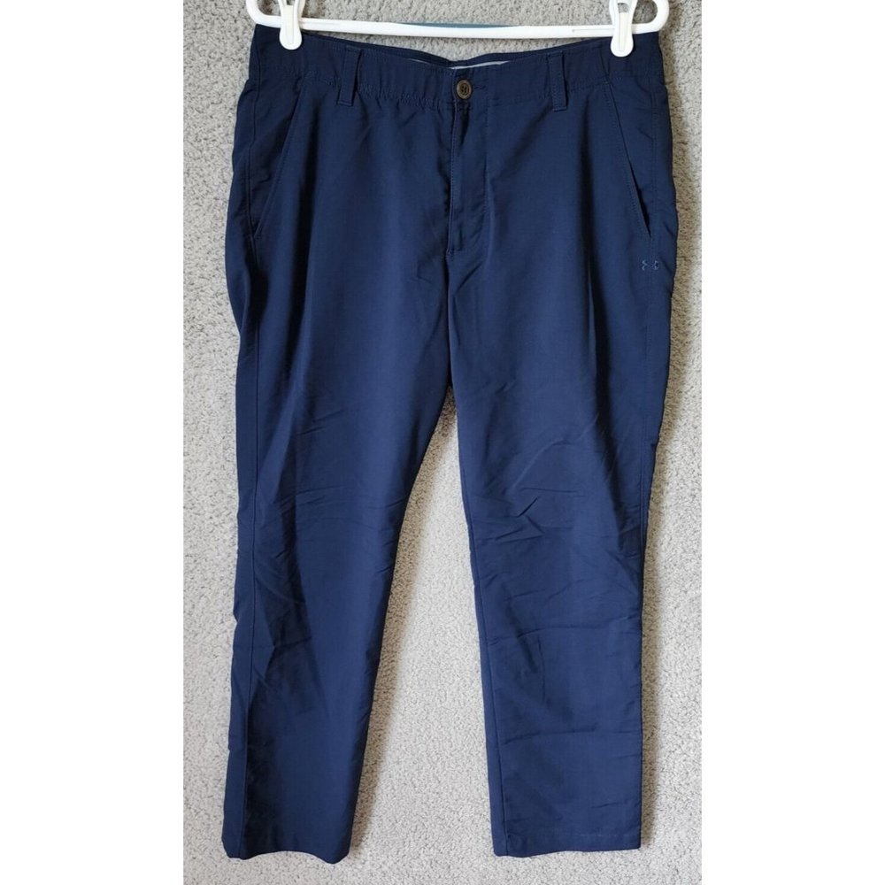 Under Armour Navy Blue‎ Match Play Golf Stretch Straight Leg Pants Size 34 x 30